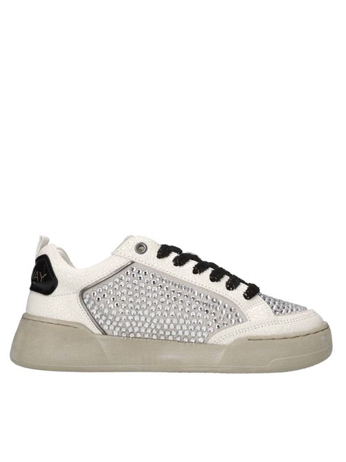 Sneakers in pelle e strass MONO WAY | MEGAN 21 WBIANCO-NERO